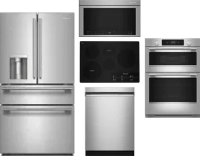 5 Piece Package Includes Refrigerator, Cooktop, Wall Oven, Microwave And Dishwasher