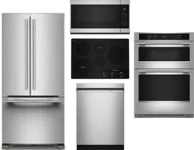 5 Piece Package Includes Refrigerator, Cooktop, Wall Oven, Microwave And Dishwasher