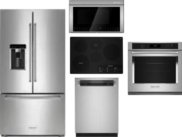 5 Piece Package Includes Refrigerator, Cooktop, Wall Oven, Microwave And Dishwasher