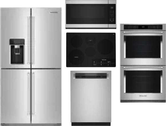 5 Piece Package Includes Refrigerator, Cooktop, Wall Oven, Microwave And Dishwasher