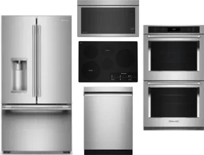 5 Piece Package Includes Refrigerator, Cooktop, Wall Oven, Microwave And Dishwasher
