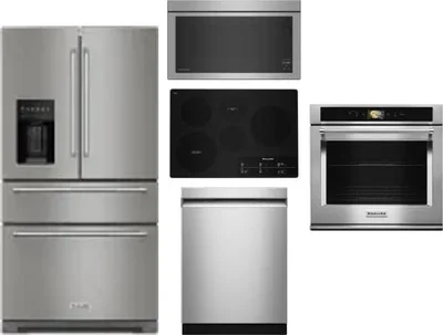 5 Piece Package Includes Refrigerator, Cooktop, Wall Oven, Microwave And Dishwasher