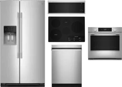 5 Piece Package Includes Refrigerator, Cooktop, Wall Oven, Microwave And Dishwasher
