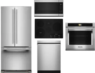 5 Piece Package Includes Refrigerator, Cooktop, Wall Oven, Microwave And Dishwasher