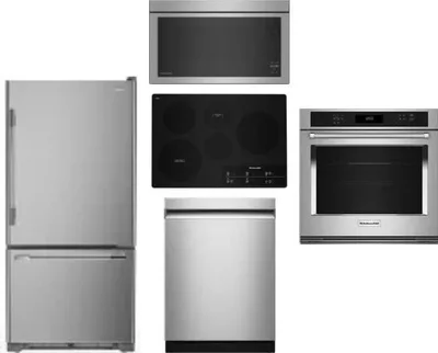 5 Piece Package Includes Refrigerator, Cooktop, Wall Oven, Microwave And Dishwasher