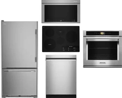 5 Piece Package Includes Refrigerator, Cooktop, Wall Oven, Microwave And Dishwasher