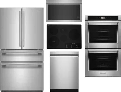5 Piece Package Includes Refrigerator, Cooktop, Wall Oven, Microwave And Dishwasher