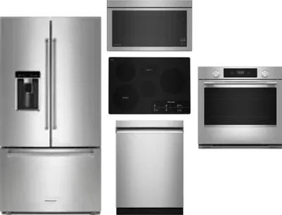 5 Piece Package Includes Refrigerator, Cooktop, Wall Oven, Microwave And Dishwasher