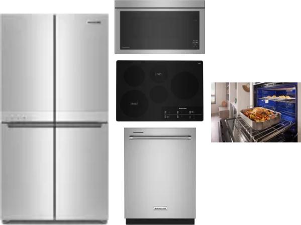5 Piece Package Includes Refrigerator, Cooktop, Wall Oven, Microwave And Dishwasher