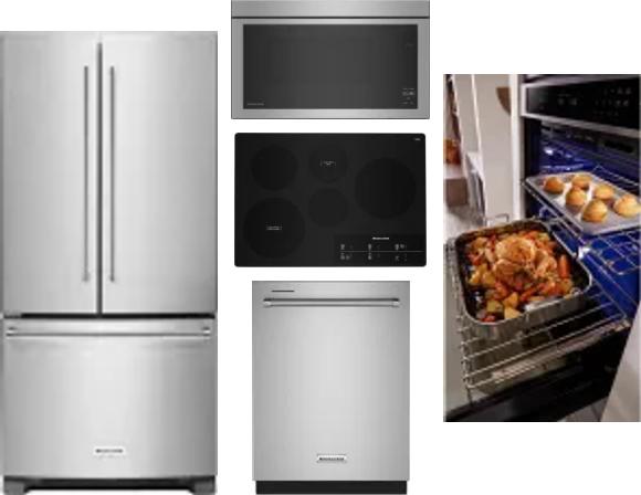 5 Piece Package Includes Refrigerator, Cooktop, Wall Oven, Microwave And Dishwasher
