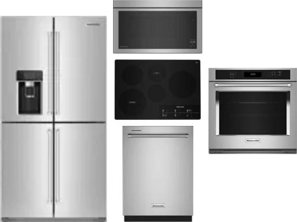5 Piece Package Includes Refrigerator, Cooktop, Wall Oven, Microwave And Dishwasher