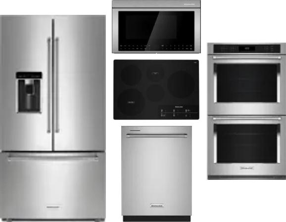 5 Piece Package Includes Refrigerator, Cooktop, Wall Oven, Microwave And Dishwasher