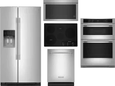 5 Piece Package Includes Refrigerator, Cooktop, Wall Oven, Microwave And Dishwasher