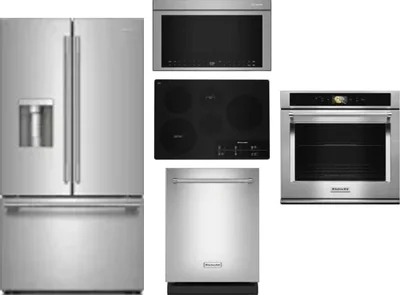 5 Piece Package Includes Refrigerator, Cooktop, Wall Oven, Microwave And Dishwasher