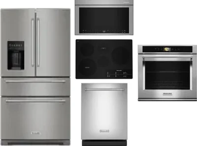 5 Piece Package Includes Refrigerator, Cooktop, Wall Oven, Microwave And Dishwasher