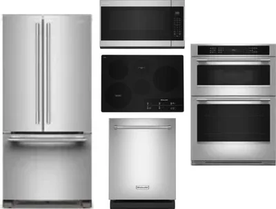 5 Piece Package Includes Refrigerator, Cooktop, Wall Oven, Microwave And Dishwasher