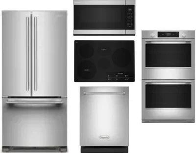 5 Piece Package Includes Refrigerator, Cooktop, Wall Oven, Microwave And Dishwasher
