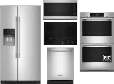 5 Piece Package Includes Refrigerator, Cooktop, Wall Oven, Microwave And Dishwasher