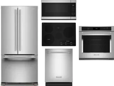 5 Piece Package Includes Refrigerator, Cooktop, Wall Oven, Microwave And Dishwasher