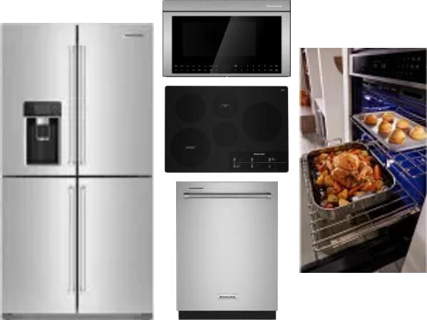 5 Piece Package Includes Refrigerator, Cooktop, Wall Oven, Microwave And Dishwasher