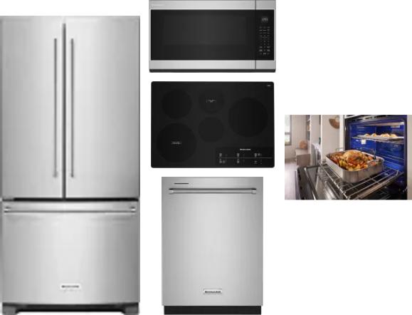 5 Piece Package Includes Refrigerator, Cooktop, Wall Oven, Microwave And Dishwasher