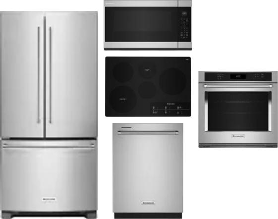 5 Piece Package Includes Refrigerator, Cooktop, Wall Oven, Microwave And Dishwasher
