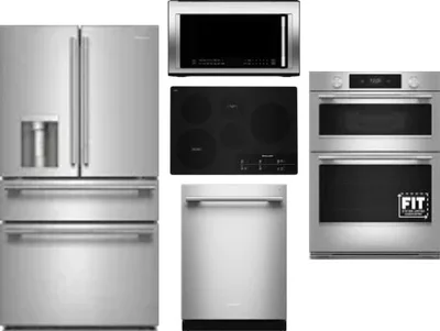 5 Piece Package Includes Refrigerator, Cooktop, Wall Oven, Microwave And Dishwasher