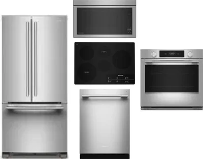 5 Piece Package Includes Refrigerator, Cooktop, Wall Oven, Microwave And Dishwasher