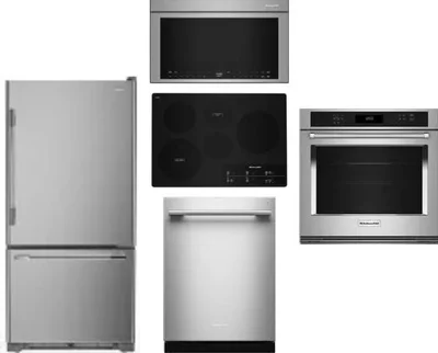 5 Piece Package Includes Refrigerator, Cooktop, Wall Oven, Microwave And Dishwasher