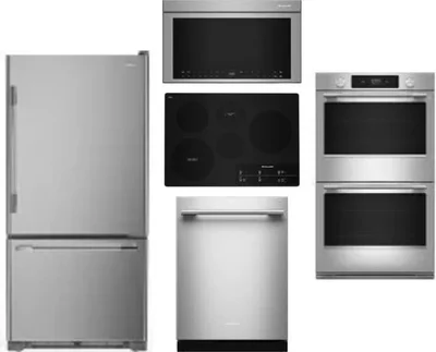 5 Piece Package Includes Refrigerator, Cooktop, Wall Oven, Microwave And Dishwasher