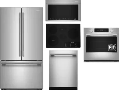5 Piece Package Includes Refrigerator, Cooktop, Wall Oven, Microwave And Dishwasher