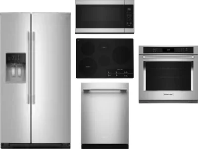 5 Piece Package Includes Refrigerator, Cooktop, Wall Oven, Microwave And Dishwasher