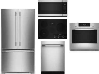 5 Piece Package Includes Refrigerator, Cooktop, Wall Oven, Microwave And Dishwasher
