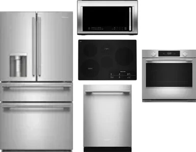 5 Piece Package Includes Refrigerator, Cooktop, Wall Oven, Microwave And Dishwasher