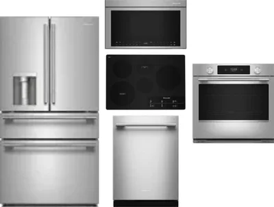 5 Piece Package Includes Refrigerator, Cooktop, Wall Oven, Microwave And Dishwasher