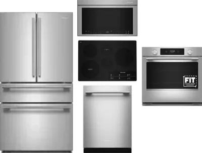 5 Piece Package Includes Refrigerator, Cooktop, Wall Oven, Microwave And Dishwasher
