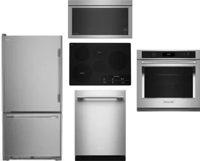 5 Piece Package Includes Refrigerator, Cooktop, Wall Oven, Microwave And Dishwasher