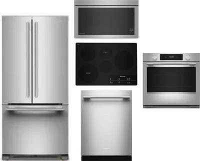 5 Piece Package Includes Refrigerator, Cooktop, Wall Oven, Microwave And Dishwasher