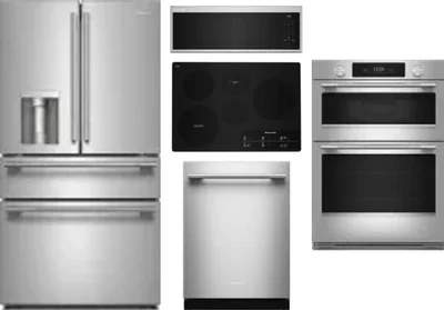 5 Piece Package Includes Refrigerator, Cooktop, Wall Oven, Microwave And Dishwasher