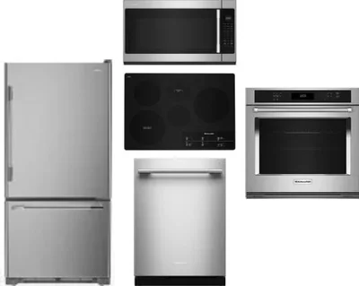 5 Piece Package Includes Refrigerator, Cooktop, Wall Oven, Microwave And Dishwasher