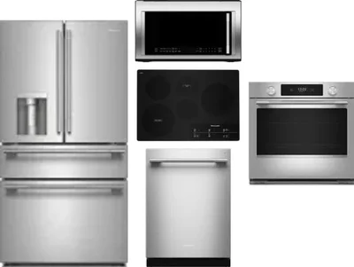 5 Piece Package Includes Refrigerator, Cooktop, Wall Oven, Microwave And Dishwasher