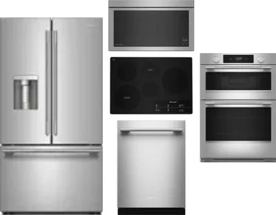 5 Piece Package Includes Refrigerator, Cooktop, Wall Oven, Microwave And Dishwasher