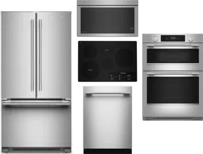 5 Piece Package Includes Refrigerator, Cooktop, Wall Oven, Microwave And Dishwasher