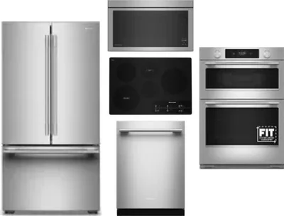 5 Piece Package Includes Refrigerator, Cooktop, Wall Oven, Microwave And Dishwasher