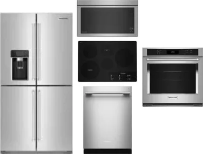 5 Piece Package Includes Refrigerator, Cooktop, Wall Oven, Microwave And Dishwasher
