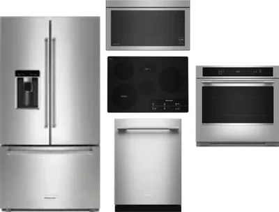 5 Piece Package Includes Refrigerator, Cooktop, Wall Oven, Microwave And Dishwasher