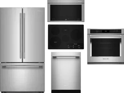 5 Piece Package Includes Refrigerator, Cooktop, Wall Oven, Microwave And Dishwasher