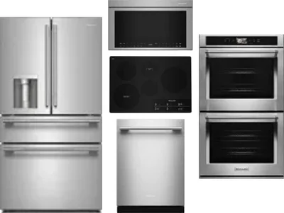 5 Piece Package Includes Refrigerator, Cooktop, Wall Oven, Microwave And Dishwasher