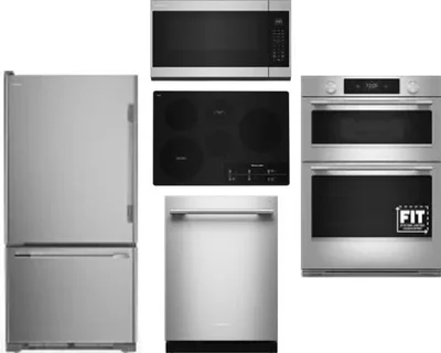 5 Piece Package Includes Refrigerator, Cooktop, Wall Oven, Microwave And Dishwasher