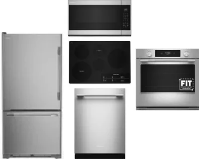 5 Piece Package Includes Refrigerator, Cooktop, Wall Oven, Microwave And Dishwasher
